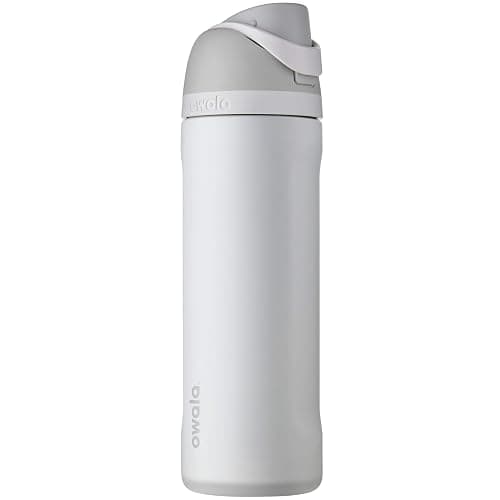 Owala FreeSip Insulated Stainless Steel Water Bottle with Straw for Sports and Travel, BPA-Free, 24-oz, Shy Marshmallow - 24 Ounces - Shy Marshmallow - Image 1