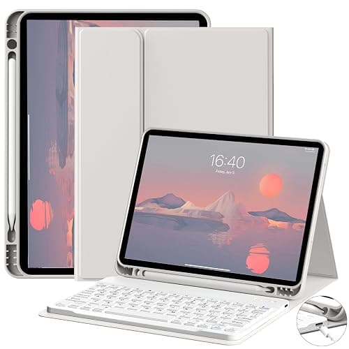 GKABXY Keyboard Case for iPad (A16) 11th Gen 11 inch 2025 & iPad 10th Gen 10.9 inch 2022 with Holder | Detachable Bluetooth Wireless Keyboard | Soft TPU Back Shell | Auto Sleep/Wake (Gray) - Image 1