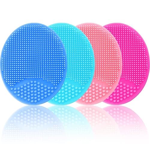 Silicone Facial Cleansing Brush - 4 Pack Face Scrubber & Exfoliator for Deep Cleaning, Soft Brush, Blackhead & Acne Pore Care - Image 1
