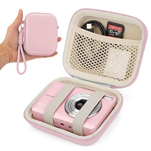 CVVD Digital Camera Case for Kodak PIXPRO FZ55 FZ45 - Pink | Hard EVA Protective Shell, Fit CAMKORY Compact Digital Cameras, Compact for Travel and Daily Carry - Image 1