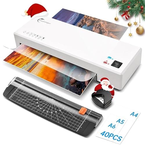 Buyounger Laminator Machine with 40 Laminating Sheets, A4 Laminator Thermal and Cold with Paper Trimmer & Corner Rounder, 9-Inch Laminating Machine for Home School Office - Image 1