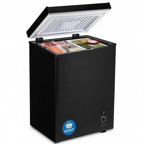 3.5 Cu.Ft Chest Freezer, Small Deep Freezer with 7 Adjustable Thermostat, Low Noise & Energy Saving Compact Mini Freezer with Removable Basket for Home, Garage, Basement, Apartment, Dorm - Image 1
