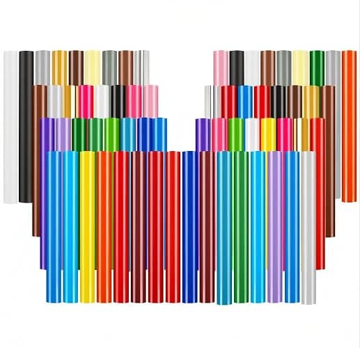 Prime Vinyl Permanent Vinyl - 67 Pack 12" x 12"- Assorted Colors Self Adhesive Vinyl Compatible with All Cutting Machines, Home Decor, Window, Mug, Party Decal - Image 1
