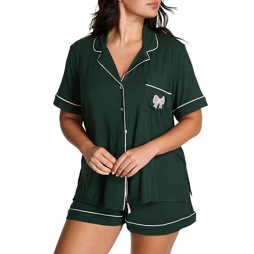 Victoria's Secret Modal Pajama Set, Short Sleeve Button Down Shirt and Shorts, Sleepwear for Women (XS-XXL) - Image 1