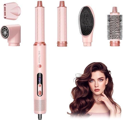 6 in 1 Hot Air Styler & Hair Dryer Brush, Multi-Styler High-Speed Negative Ionic Wrap Air Hair Styler for Curling, Fast Dry, Straightening - Versatile Hair Styling Tool at Home, Holiday Gift for Women - Image 1