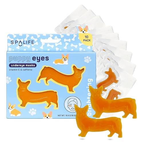 SpaLife Puppy Eyes Corgi Under Eye Patches for Dark Circles | Puppy Under Eye Patches for Puffy Eyes | Radiance Undereye Masks for Bags and Shadows | Pack of 10 Pairs (10 Undereye Treatments) - Image 1