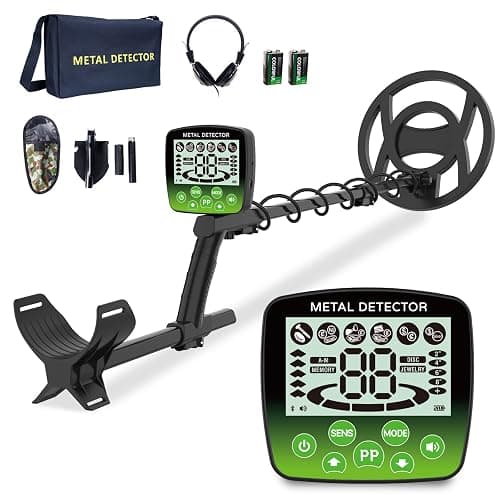 Cyphyja Metal Detector for Adults, 10" IP68 Waterproof Professional Metal Detectors, 5 Modes High Accuracy Detector de metales oro y Plata, Gold Detector/Tester with Shovel, Bags, Headphones(Green) - Image 1