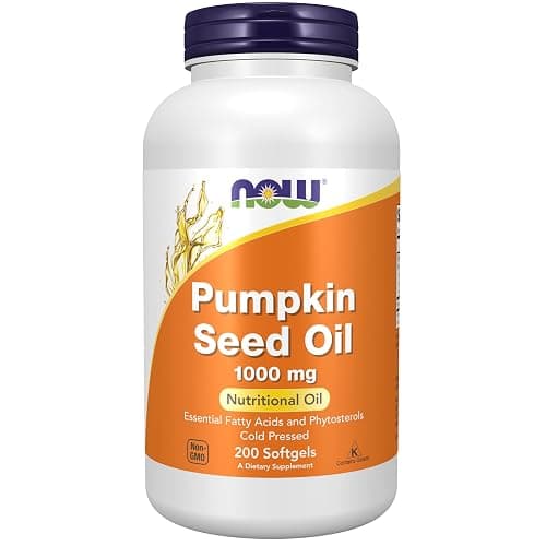 NOW Supplements, Pumpkin Seed Oil 1000 mg with Essential Fatty Acids and Phytosterols, Cold Pressed, 200 Softgels - Image 1