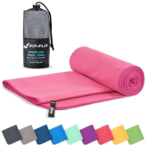 Fit-Flip Microfibre towel - compact, ultra lightweight & quick dry - perfect for gym, travel & beach - swimming towels for sports, camping & hiking - Image 1