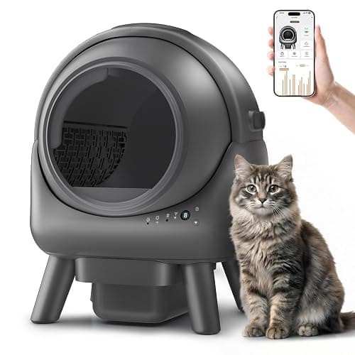Beokeo Automatic Litter Box, Self Cleaning Litter Box for Multiple Cats, Smart APP Control & Dual Safety Sensors, 15-Day Large Capacity Waste Bin, Odor Control, Includes Trash Bags,Gray - Image 1
