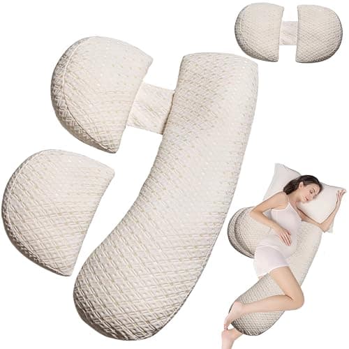 YZCCtixi Pregnancy Pillow - Full Body Maternity Support for Back & Hips, Soft Sleeping Pillow with Removable Cover, Comfort for Side Sleepers and Pregnancy - Image 1