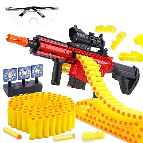 Eaglestone Automatic Toy Guns for Boys, Auto Sniper Machine Gun, 3 Modes Shell Ejecting Electric Toy Foam Blaster, 150 Darts,2 Battery,30 Bullet Belt, Motorize Realistic Toy Guns for Boys Age 8-12 - Image 1