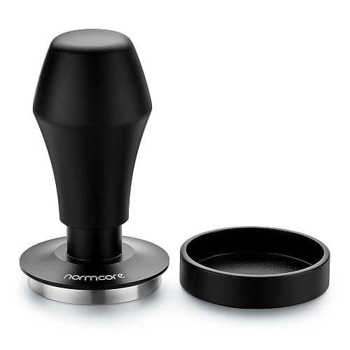 Normcore V4 Coffee Tamper 53.3mm - Spring-Loaded Tamper - Barista Espresso Tamper with 15lb / 25lb / 30lbs Replacement Springs - Anodized Aluminum Handle and Stand - Flat Base, Black - Image 1