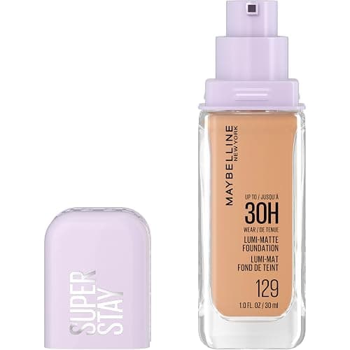 Maybelline Super Stay Lumi-Matte Foundation, Lightweight and Buildable Full Coverage Foundation Makeup For Up To 30HR Wear, 129, 1 Count - Image 1