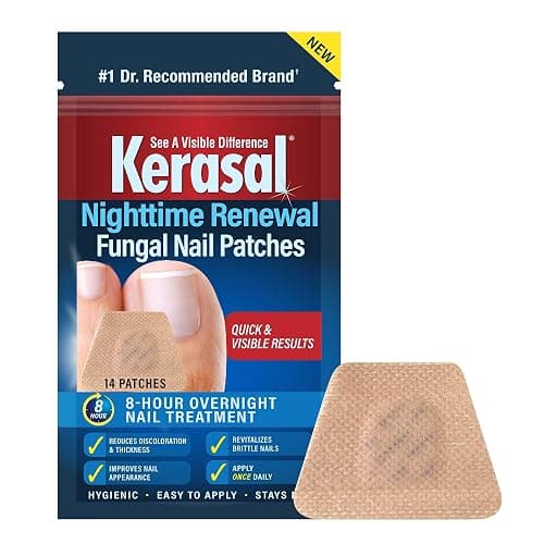 Kerasal Nighttime Renewal Fungal Nail Patches - 14 Patch - Overnight Repair for Nail Fungus Damage, 8-Hour Treatment Restores Healthy Appearance (Packaging May Vary) - Image 1