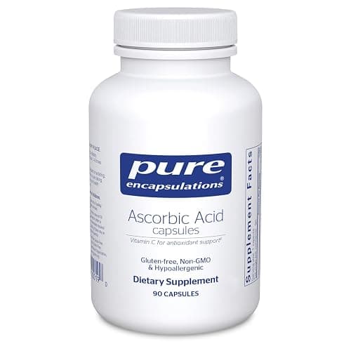 Pure Encapsulations Ascorbic Acid Capsules - 1,000 mg Vitamin C - Antioxidant & Immune Support* - High-Potency Vitamin C - Vegan & Non-GMO - 90 Capsules - Image 1