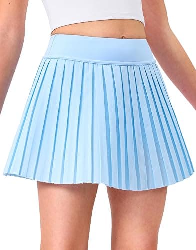 Lollgirl Girls Tennis Skirt with Shorts,Pleated Athletic Skort with Pockets for Golf,Running & School Uniform Skirt - Image 1