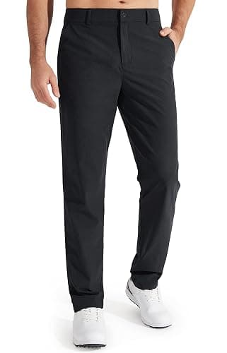 Libin Mens Golf Pants Stretch Work Dress Pants 30"/32"/34" Quick Dry Lightweight Casual Comfy Trousers with Pockets - Image 1