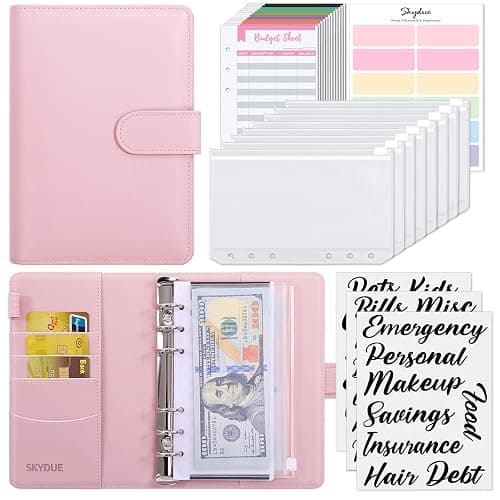 SKYDUE Budget Binder, Money Saving Binder with Zipper Envelopes, Cash Envelopes and Expense Budget Sheets for Budgeting - Image 1