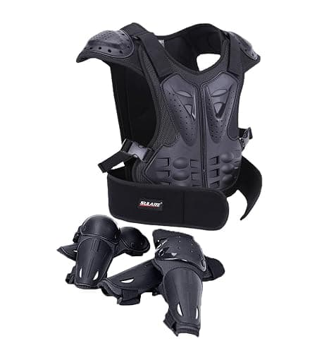 Upgraded 5-Piece Kids Motorcycle Armor Suit - Lightweight Chest Back Elbow Knee Guards, for Motocross BMX Cycling Off-Road Bike Outdoor Sports Protection Armor - Image 1