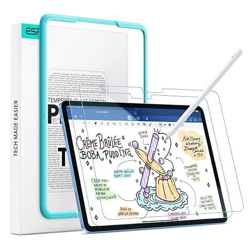 ESR 2 Pack Paper-Feel Screen Protectors for iPad A16 11th/10th Generation (11 Inch/10.9, 2025/2022), Write and Draw Like on Paper, 9H Tempered Glass, Matte Writing Film with Alignment Frame,Anti-Glare - Image 1