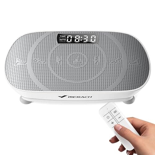 MERACH Vibration Plate Exercise Machine, Curved Vibration Plate for Lymphatic Drainage Weight Loss, Vibrating Plate with Real-Time Calorie Tracking on LED Display, Workout Equipment for Home Women Men - Image 1
