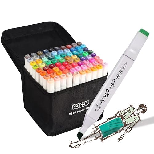 YASNAY Alcohol Markers, 80 Colors Dual Tip Art Marker, Drawing Markers, Coloring Marker for Kids Sketching Adult Coloring - Image 1