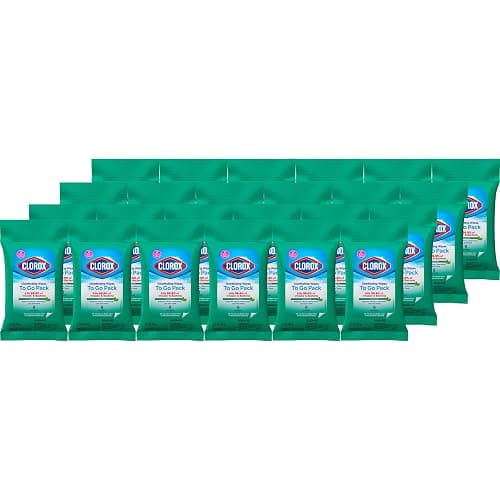 Clorox Disinfecting Wipes To Go Pack, Bleach Free, Fresh Scent, 9 Count, Pack of 24 (Pack May Vary) - Image 1