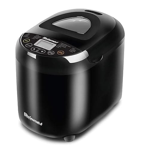 Elite Gourmet Programmable Bread Maker, 2 lb Loaf, 3 Sizes, 19 Presets incl. Gluten-Free, Dough & Jam, Delay Timer, Black - Image 1