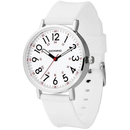 cicininc Watch with Second Hand for Nursing Women | Analog | Military Time | Silicone Band | Easy Read Dial | 12/24H | for Nurses, nursing students, medical professionals - Image 1
