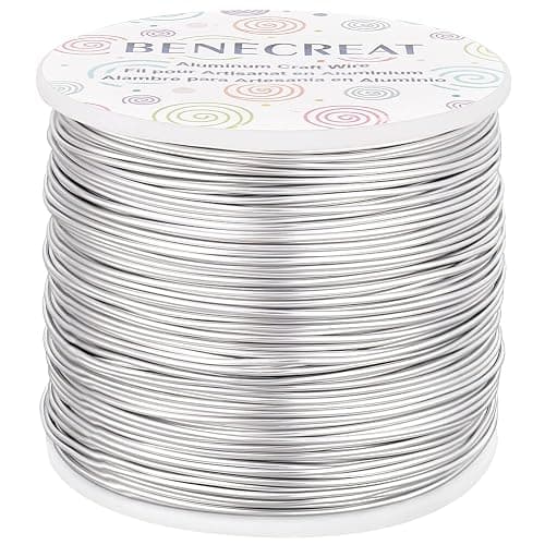 BENECREAT 18 Guage Aluminum Wire (18 Gauge,492 FT) Anodized Jewelry Craft Making Beading Floral Colored Aluminum Craft Wire - Silver - Image 1