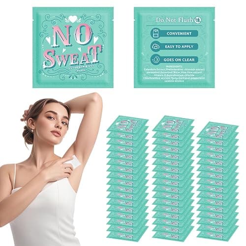 BUAEL Body Wipes 50 pieces of Antiperspirant deodorant Wipes And Travel Deodorant Individually Wrap Hypoallergenic Mini Deodorant Underarm Sweating And Travel To Clean Skin For Female Male Teenagers - Image 1