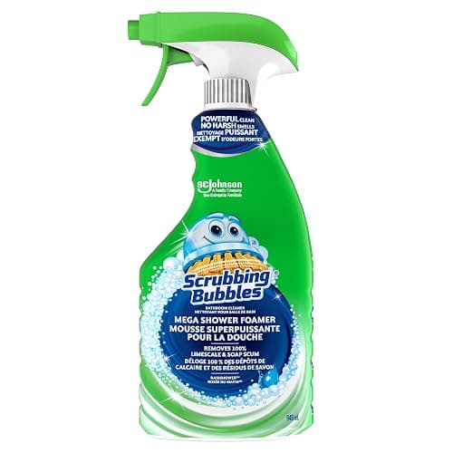 Scrubbing Bubbles Mega Shower Foamer Spray, Removes Soap Scum from Tubs, Shower Walls and More, Rainshower Scent, 946mL - Image 1