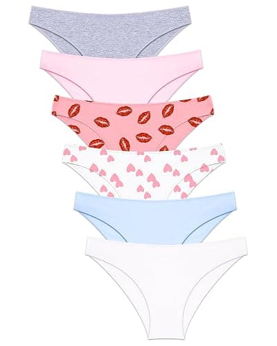 Cotton Underwear Women Sexy Cheeky Bikini Panties Lingerie Outfits 6 pack | Soft Breathbale Basics Essentials Underwear Plus Size Cute Fall Summer Neutrals Colors Panties Outfits Clothes for Women Girl - Image 1