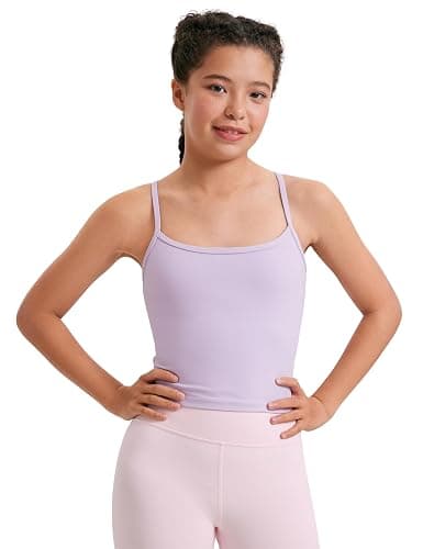 CRZ YOGA Girl Butterluxe Double Lined Sleeveless Tank Tops - Camisole Spaghetti Y Back for Teen Kid Sports Dance - Image 1