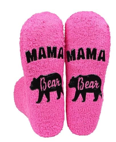 PartyGalore Mothers Day Gifts for Mom, Birthday Gifts for Mom from Daughters Son, Mom Socks, Mama Bear Socks - Image 1