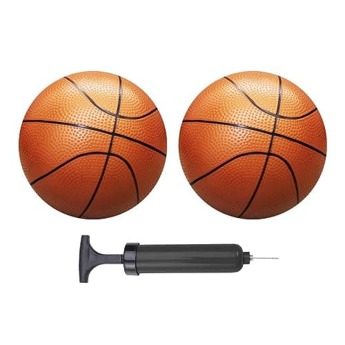 ABAJI Mini Basketballs Red 2 PCS 5" Set with Random Color Pump Needle Durable Material for Mini Hoop Toddlers Kids Teenagers for Pool Indoors Outdoors - Image 1