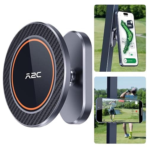 A2C Alloy Magnetic Golf Cart Phone Holder Compatible with MagSafe iPhone 12-17, Fits EZGO, Club Car, Yamaha, Golf Cart Accessories Essentials 2025 Stocking Stuffers Ideas Golf Gifts for Men Women Him - Image 1