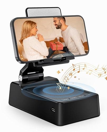 Gifts for Men Women, Phone Stand with Bluetooth Speaker, HD Surround Sound Speaker, Compatible with all iPhone/Android phones iPad Kindle, Cool Gadget Gift for Men Women Dad Mom Christmas Birthday - Image 1