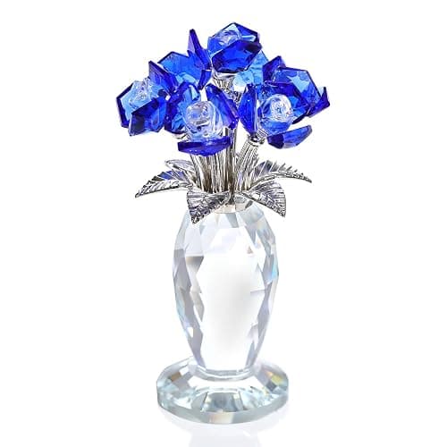 Movdyka Kristall-Rosenstrauß-Figuren, Geschenke für Frauen, romantische Blumen, Ornament für Zuhause, Saphir, Jahrestag, Geburtstag, Valentinstag, Geschenke für Freundin, Ehefrau, Partner - Image 1