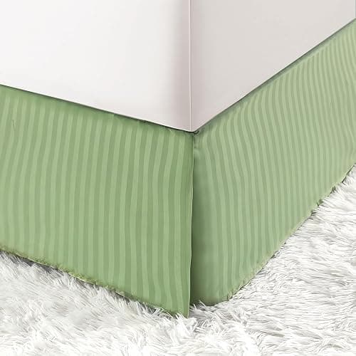 HENGWEITEXT Queen Size Bed Skirt Split Corners,Pleated Bed Skirt with Split Corners,Queen Size Ruffle Bed Skirts Split Corners,Easy Fit,Fade Resistant,Wrinkle Free,Tailored Drop - Image 1