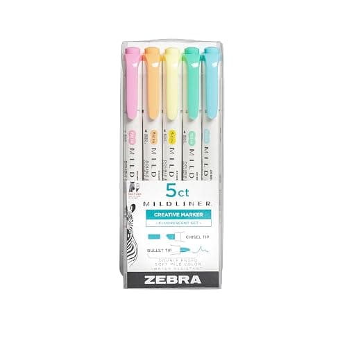 Zebra Pen Mildliner Double Ended Highlighter Set, Broad and Fine Point Tips, Assorted Refresh and Friendly Ink Colors, 10-Pack (78501) - Image 1