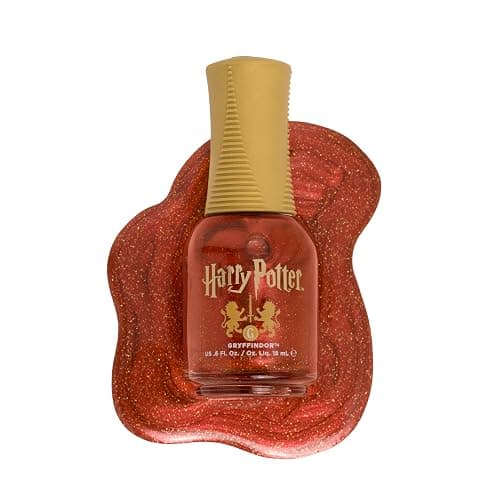 Orly x Harry Potter Prisma Nail Polishes | Enchanting Gryffindor, Ravenclaw, Slytherin & Hufflepuff House Colors | Shimmery Nail Lacquers that Glitter and Glow 0.6fl oz (Gryffindor) - Image 1