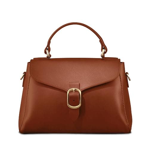 Vintage Vegan Leather Flap Top Handle Bag For Women Retro Satchel Casual Purse Simple Shoulder Classic Handbag - Image 1