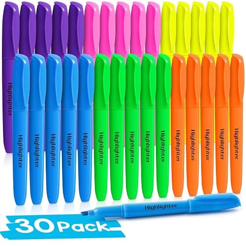 Duchong 30 Count Highlighters Assorted Colors, No Bleed Highlighter Markers for Teacher Students, Classroom Must Have, School Supplies for Adult Kids - Image 1