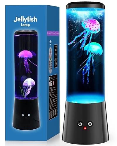 Bodami Jellyfish Lamp, 16 Color LED Fantasy Jellyfish Tank Table Light with Remote, Dual Power Supply, Eye-Friendly Ambient Lamp for Home Office Bedroom Decor, Perfect Holiday Gift for Adults & Kids - Image 1