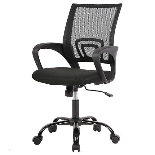 PayLessHere Office Computer Chair Ergonomic Cheap Desk Chair Adjustable Comfortable Mid Back Task Rolling Swivel with Lumbar Support for Home Office (Pack of 1, Black) - Image 1