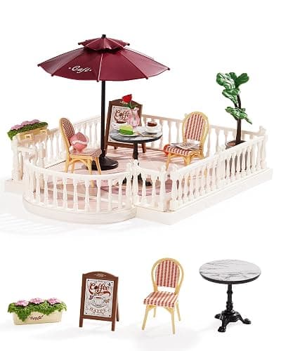 Rolife Super Creator Accessories Chic Café Terrace, Tiny House Building Blocks for Little Dolls, DIY Plastic House Model Building Kits for Teens, DIY Crafts/Hobbies for Adults (Chic Café Terrace) - Image 1