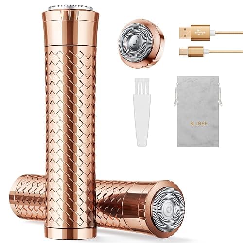 BLIBEE Facial Hair Removal for Women, Rechargeable Hair Removal Device, Painless Face Electric Razor/Shaver for Lip, Arms, Face, Peach Fuzz (Gold) - Image 1