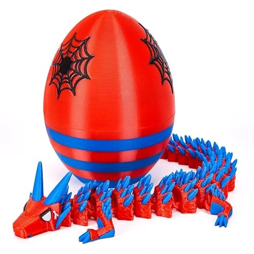 TBOLINE 12" 3D Printed Spider Dragon Egg, Cool 3D Printer Articulated Crystal Spider Dragon Toys for Kids, Surprise Animals Figurines Fidget Dinosaur Eggs Toys for Boys Kids Teen 5-7 4-6 8-12 - Image 1